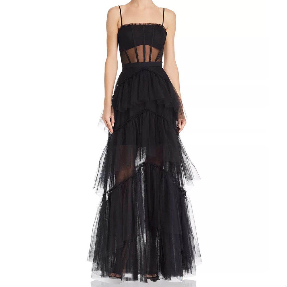 BCBGMAXAZRIA Tulle Corset Essential Gown